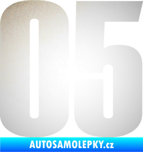 Samolepka Startovní číslo 05 typ 2 odrazková reflexní bílá