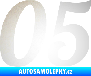 Samolepka Startovní číslo 05 typ 3 odrazková reflexní bílá