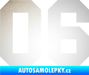 Samolepka Startovní číslo 06 odrazková reflexní bílá