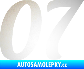 Samolepka Startovní číslo 07 typ 3 odrazková reflexní bílá