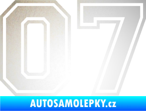 Samolepka Startovní číslo 07 typ 4 odrazková reflexní bílá