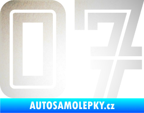 Samolepka Startovní číslo 07 typ 7 odrazková reflexní bílá
