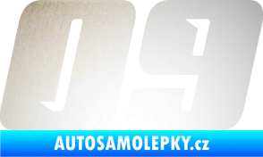 Samolepka Startovní číslo 09 typ 6 odrazková reflexní bílá