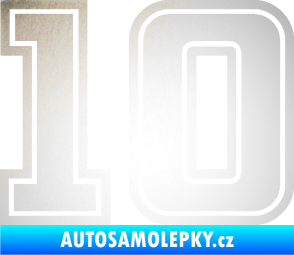Samolepka Startovní číslo 10 typ 5 odrazková reflexní bílá