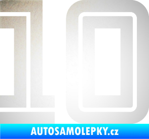 Samolepka Startovní číslo 10 typ 7 odrazková reflexní bílá