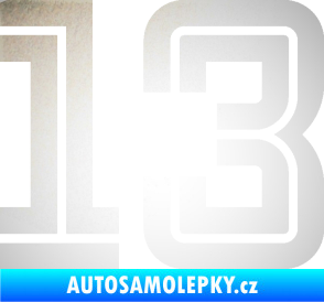 Samolepka Startovní číslo 13 typ 7 odrazková reflexní bílá