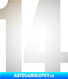 Samolepka Startovní číslo 14 typ 2 odrazková reflexní bílá