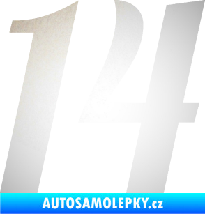 Samolepka Startovní číslo 14 typ 3      odrazková reflexní bílá