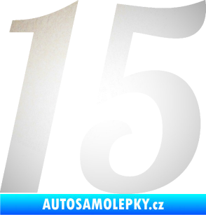 Samolepka Startovní číslo 15 typ 3      odrazková reflexní bílá