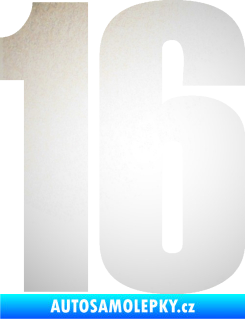 Samolepka Startovní číslo 16 typ 2   odrazková reflexní bílá