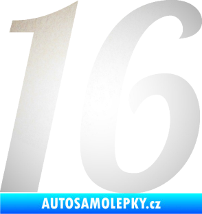 Samolepka Startovní číslo 16 typ 3       odrazková reflexní bílá