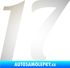 Samolepka Startovní číslo 17 typ 3        odrazková reflexní bílá