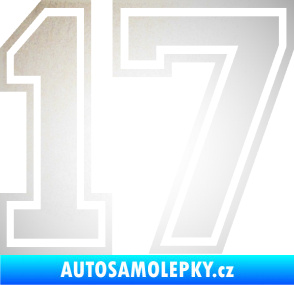 Samolepka Startovní číslo 17 typ 4 odrazková reflexní bílá