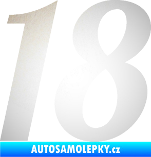 Samolepka Startovní číslo 18 typ 3         odrazková reflexní bílá