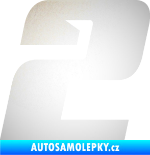 Samolepka Startovní číslo 2 typ 6 odrazková reflexní bílá