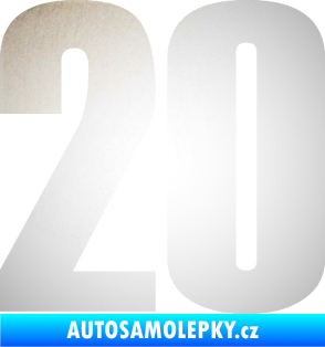 Samolepka Startovní číslo 20 typ 2       odrazková reflexní bílá