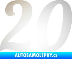 Samolepka Startovní číslo 20 typ 3           odrazková reflexní bílá
