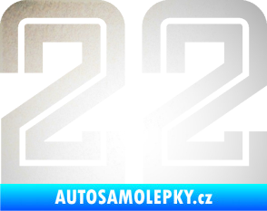 Samolepka Startovní číslo 22 typ 7 odrazková reflexní bílá