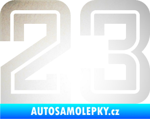 Samolepka Startovní číslo 23 typ 7 odrazková reflexní bílá