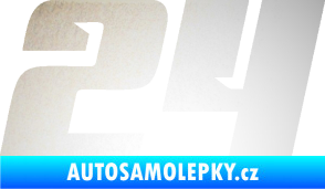 Samolepka Startovní číslo 24 typ 6 odrazková reflexní bílá