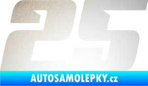 Samolepka Startovní číslo 25 typ 6 odrazková reflexní bílá
