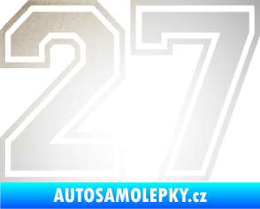 Samolepka Startovní číslo 27 typ 4 odrazková reflexní bílá