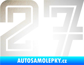 Samolepka Startovní číslo 27 typ 7 odrazková reflexní bílá