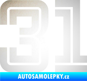Samolepka Startovní číslo 31 typ 7 odrazková reflexní bílá