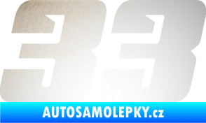 Samolepka Startovní číslo 33 typ 6 odrazková reflexní bílá