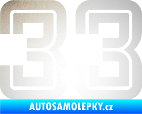 Samolepka Startovní číslo 33 typ 7 odrazková reflexní bílá