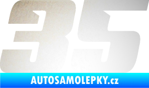 Samolepka Startovní číslo 35 typ 6 odrazková reflexní bílá