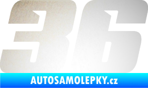 Samolepka Startovní číslo 36 typ 6 odrazková reflexní bílá