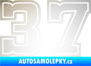 Samolepka Startovní číslo 37 typ 5 odrazková reflexní bílá