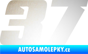 Samolepka Startovní číslo 37 typ 6 odrazková reflexní bílá