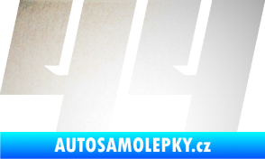 Samolepka Startovní číslo 44 typ 6 odrazková reflexní bílá