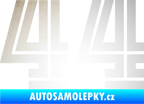 Samolepka Startovní číslo 44 typ 7 odrazková reflexní bílá