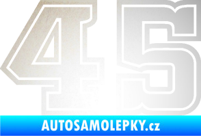 Samolepka Startovní číslo 45 typ 5 odrazková reflexní bílá