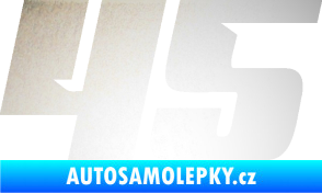 Samolepka Startovní číslo 45 typ 6 odrazková reflexní bílá