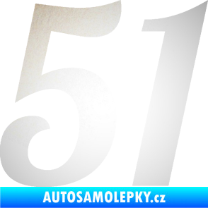 Samolepka Startovní číslo 51 typ 3 odrazková reflexní bílá