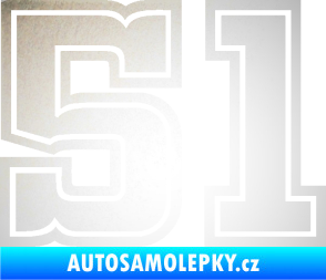 Samolepka Startovní číslo 51 typ 5 odrazková reflexní bílá