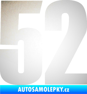 Samolepka Startovní číslo 52 typ 2  odrazková reflexní bílá