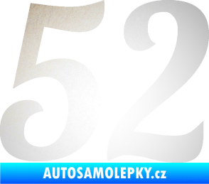 Samolepka Startovní číslo 52 typ 3 odrazková reflexní bílá