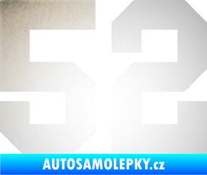 Samolepka Startovní číslo 52 odrazková reflexní bílá