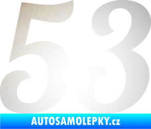 Samolepka Startovní číslo 53 typ 3 odrazková reflexní bílá