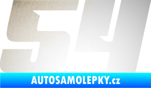 Samolepka Startovní číslo 54 typ 6 odrazková reflexní bílá