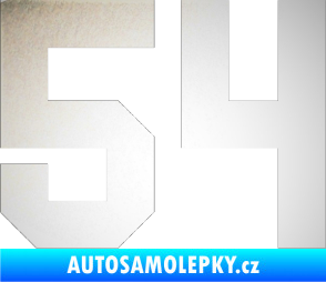 Samolepka Startovní číslo 54 odrazková reflexní bílá