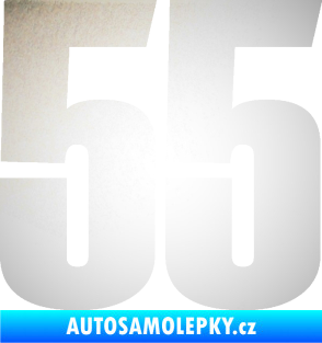 Samolepka Startovní číslo 55 typ 2   odrazková reflexní bílá