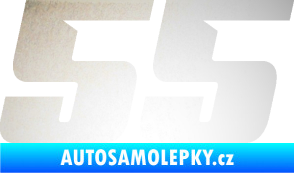 Samolepka Startovní číslo 55 typ 6 odrazková reflexní bílá