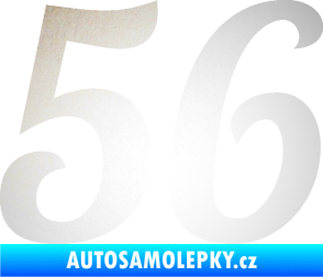 Samolepka Startovní číslo 56 typ 3 odrazková reflexní bílá