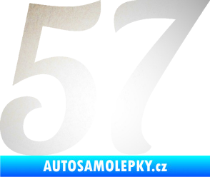 Samolepka Startovní číslo 57 typ 3 odrazková reflexní bílá